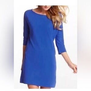 Lilly Pulitzer Women Cassie Dress Cobalt Blue 100% Pima Cotton Size XLarge